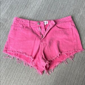 Pink Frayed Women's Shorts
